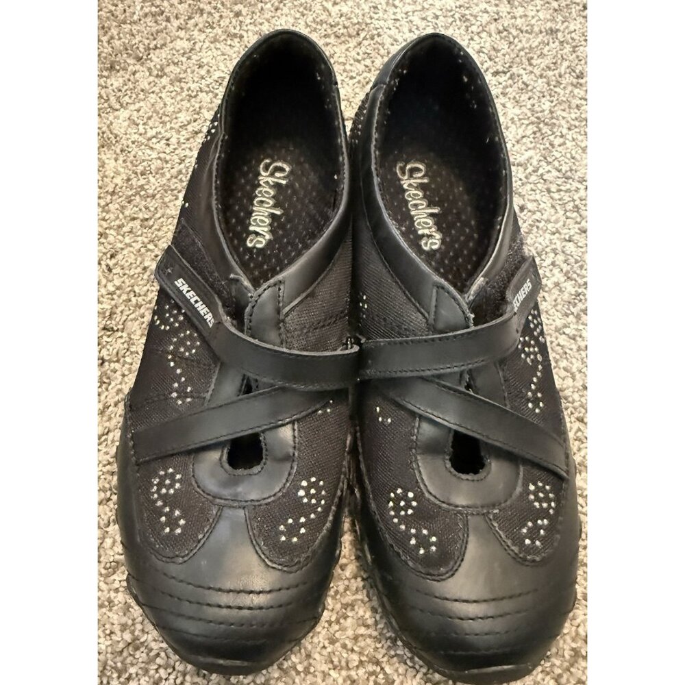 Sketchers Womens Black Rhinestone Bling Mary Janes 721406 Straps Size 6 - Picture 5 of 6